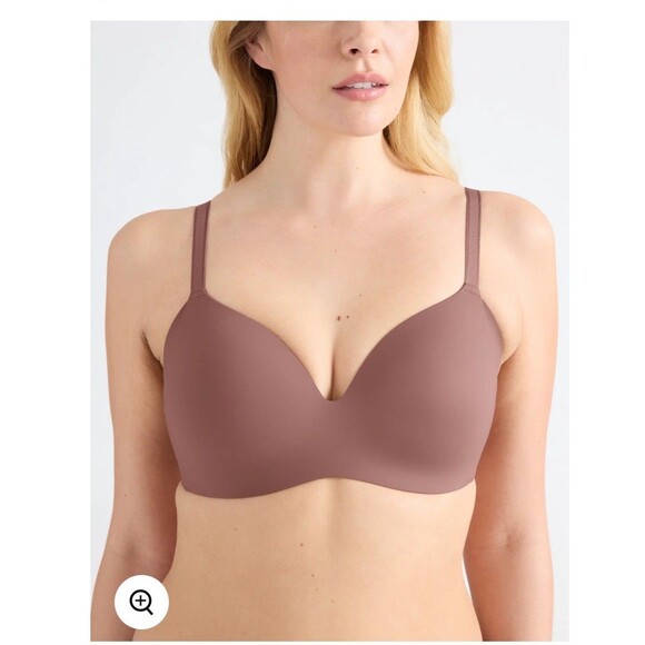 Knix Wing Woman Sola Brown Contour Smoothing Wireless Bra 36E New - Picture 1 of 7